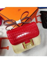 Hermes Mini Constance 18cm Shiny Alligator Crocodile Original Leather Bag HT20530