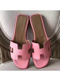 Hermes Oran Sandals In Pink Epsom Leather HT00499