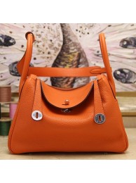 Hermes Orange Clemence Lindy 34cm Bag HT01331