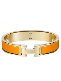 Hermes Orange Enamel Clic H PM Bracelet HT00870