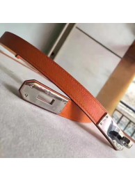 Hermes Orange Epsom Kelly Belt With Palladium Hardware HT00505