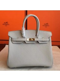 Hermes Pearl Grey Clemence Birkin 30cm Handmade Bag HT01129