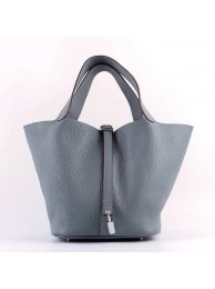 Hermes Picotin Lock Bag In Blue Lin Leather HT00727