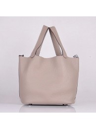 Hermes Picotin Lock Bag In Grey Leather HT00749