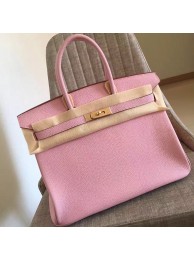 Hermes Pink Clemence Birkin 35cm Handmade Bag HT00095