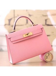 Hermes Pink Epsom Kelly Mini II 20cm Handmade Bag HT01271