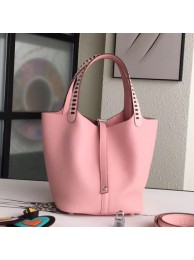 Hermes Pink Picotin Lock 22cm Braided Handles Bag HT00029