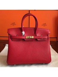 Hermes Red Epsom Birkin 25cm Handmade Bag HT00753