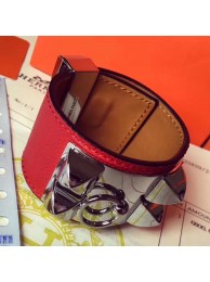 Hermes Red Epsom Collier de Chien Bracelet Size S HT00536