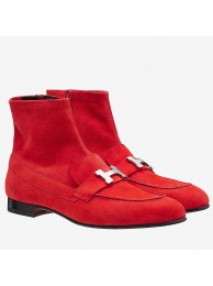 Hermes Red Saint Honore Ankle Boots HT00643