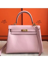 Hermes Rose Dragee Swift Kelly Retourne 28cm Handmade Bag HT00496