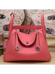 Hermes Rose Lipstick Clemence Lindy 30cm Bag HT01043