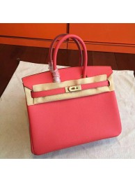 Hermes Rose Red Epsom Birkin 25cm Handmade Bag HT00577
