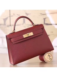 Hermes Ruby Epsom Kelly Mini II 20cm Handmade Bag HT00975