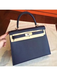 Hermes Sapphire Epsom Kelly Sellier 28cm Handmade Bag HT00479