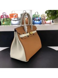 Hermes Birkin 30cm brown Bag In Gold Calfskin HT01184