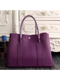 Hermes Small Garden Party 30cm Tote In Purple Leather HT00431