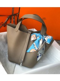 Hermes So Kelly 22cm Bag In Grey Leather HT01202