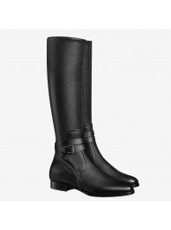 Hermes Soria Boots In Black Calfskin Leather HT00138