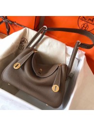 Hermes Taupe Lindy 30cm Clemence Handmade Bag HT00781