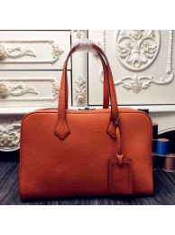 Hermes Victoria II 35cm Bag In Orange Leather HT01094