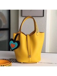 Hermes Yellow Picotin Lock 18cm Bag With Braided Handles HT01102