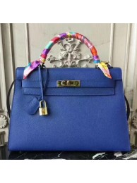 High Imitation Hermes Blue Electric Epsom Kelly 32cm Sellier Bag HT01081