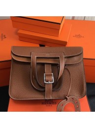 High Quality Hermes Halzan Bag In Brown Clemence Leather HT00578