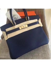 High Quality Hermes Sapphire Clemence Birkin 35cm Handmade Bag HT00075