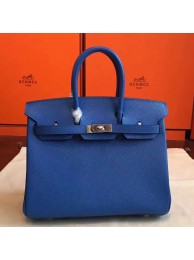 Hot Hermes Blue Epsom Birkin 25cm Handmade Bag HT00523