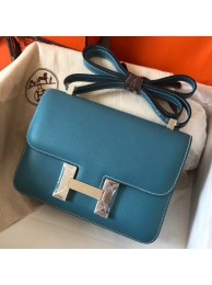 Imitation 1:1 Hermes Epsom Constance 24cm Blue Jean Handmade Bag HT00956