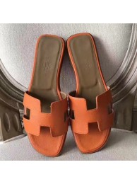 Imitation AAA Hermes Oran Sandals In Orange Epsom Leather HT01052