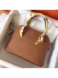 Imitation Best Quality Hermes Gold Clemence Bolide 27cm Handmade Bag HT01315