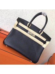 Imitation Hermes Black Epsom Birkin 30cm Handmade Bag HT00307