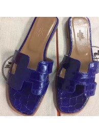 Imitation Hermes Blue Crocodile Oran Sandals HT00741