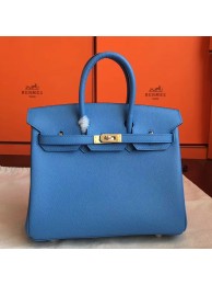 Imitation Hermes Blue Paradiso Epsom Birkin 25cm Handmade Bag HT01108