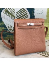 Imitation Hermes Brown Clemence Kelly Ado PM Backpack HT00239