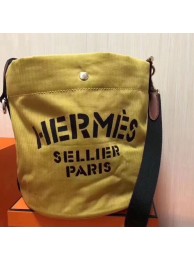 Imitation Hermes Grooming Bucket Bag In Yellow Canvas HT00190