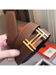 Imitation Hermes H Au Carre Belt Buckle &amp; Brown 32mm Strap HT00310