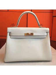 Imitation Hermes Ivory Swift Kelly Retourne 32cm Handmade Bag HT01149
