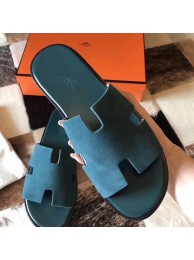 Imitation Hermes Izmir Sandals In Green Suede Leather HT01204