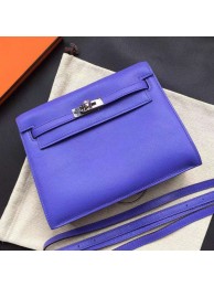 Imitation Hermes Kelly Danse Bag In Blue Swift Leather HT00353