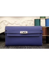 Imitation Hermes Kelly Longue Wallet In Electric Blue Epsom Leather HT00802