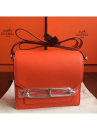 Imitation Hermes Mini Sac Roulis Bag In Orange Swift Leather HT01329