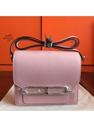 Imitation Hermes Mini Sac Roulis Bag In Rose Dragee Swift Leather HT01031