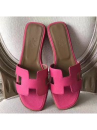 Imitation Hermes Oran Sandals In Rose Red Epsom Leather HT00705