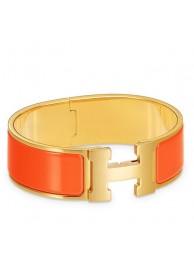 Imitation Hermes Orange Enamel Clic Clac H PM Bracelet HT00462