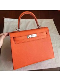 Imitation Hermes Orange Epsom Kelly Sellier 28cm Handmade Bag HT00026