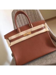 Imitation High Quality Hermes Gold Clemence Birkin 30cm Handmade Bag HT00640