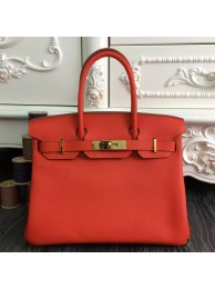 Knockoff AAAAA Hermes Birkin 30cm 35cm Bag In Orange Clemence Leather HT01326